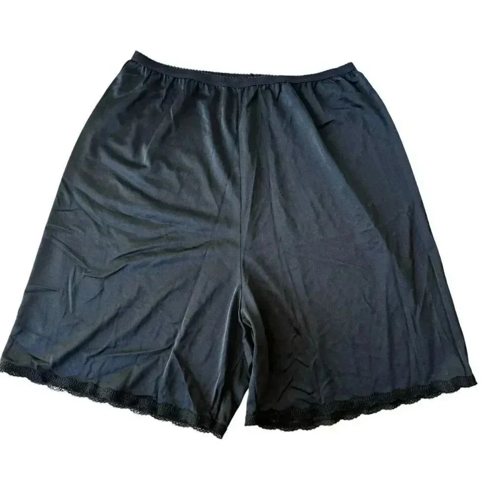 Shadow Line Black Vintage Ultra Sheer Nylon Hi Waist Long Leg Tap Panties SZ M - Image 2