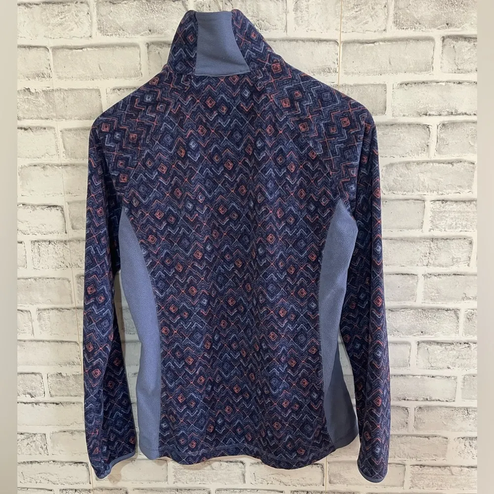 Women’s Columbia Fleece Purple/blue/pink 1/4 Zip Mock Neck Pullover fleece Med - Image 2