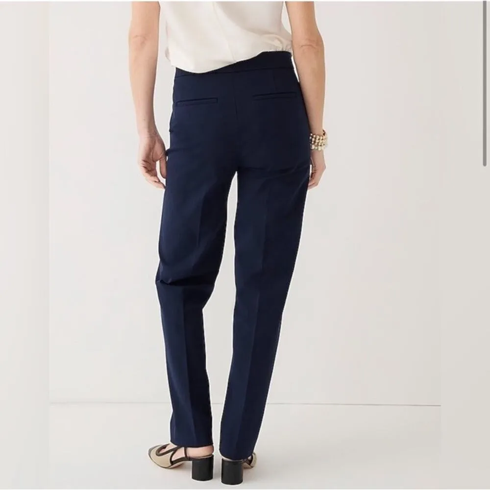 J. Crew‎ Navy Blue Kate Straight Leg Pants Bi-Stretch Cotton Blend BF401 Size 4 - Image 2