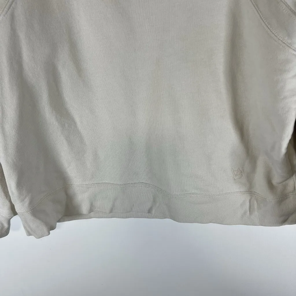 Veronica Beard Sweatshirt Womens Small Cream Ivory Natti Crop French Terry Pima - Image 3