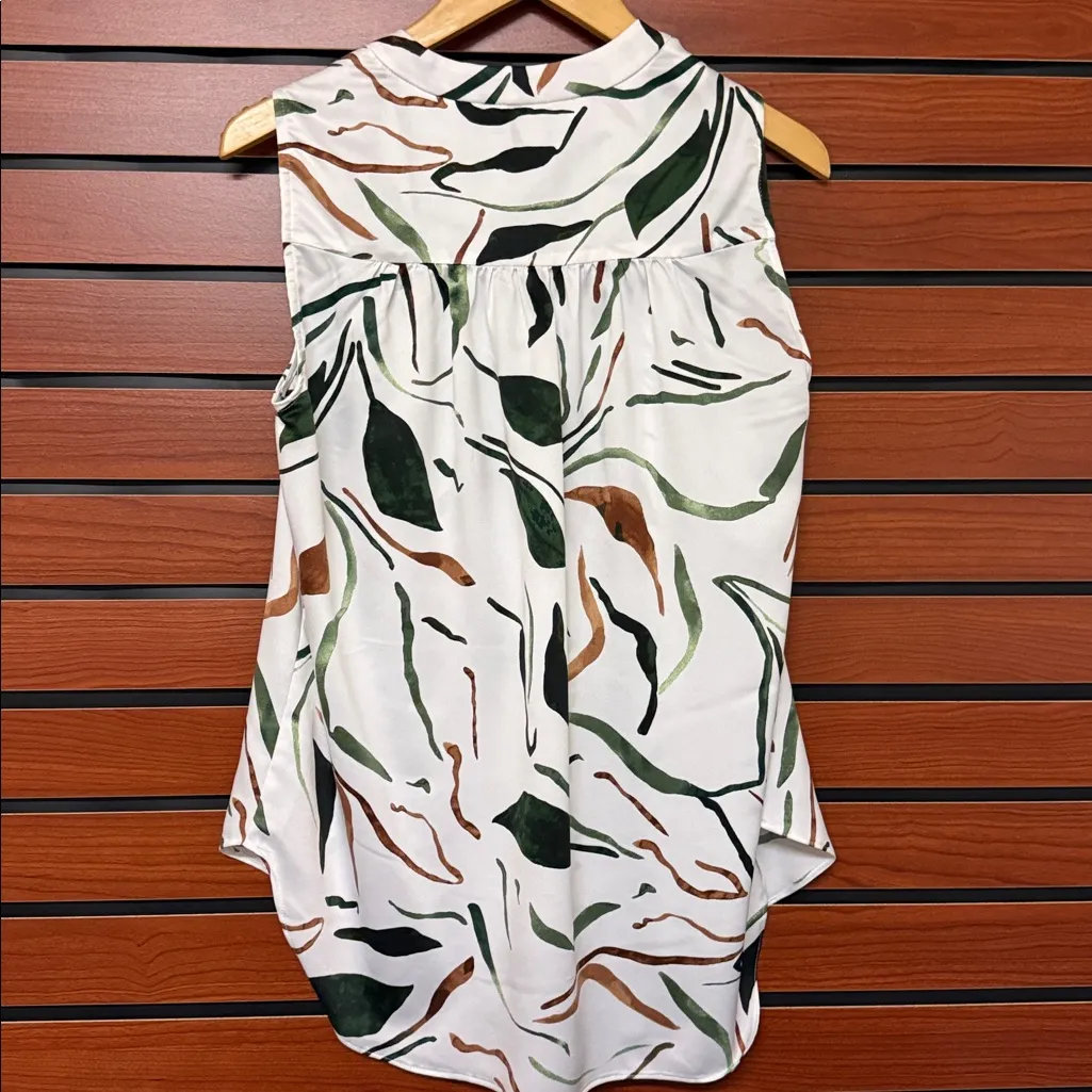 Alfani White Top with Green and Brown Patterns - Image 7
