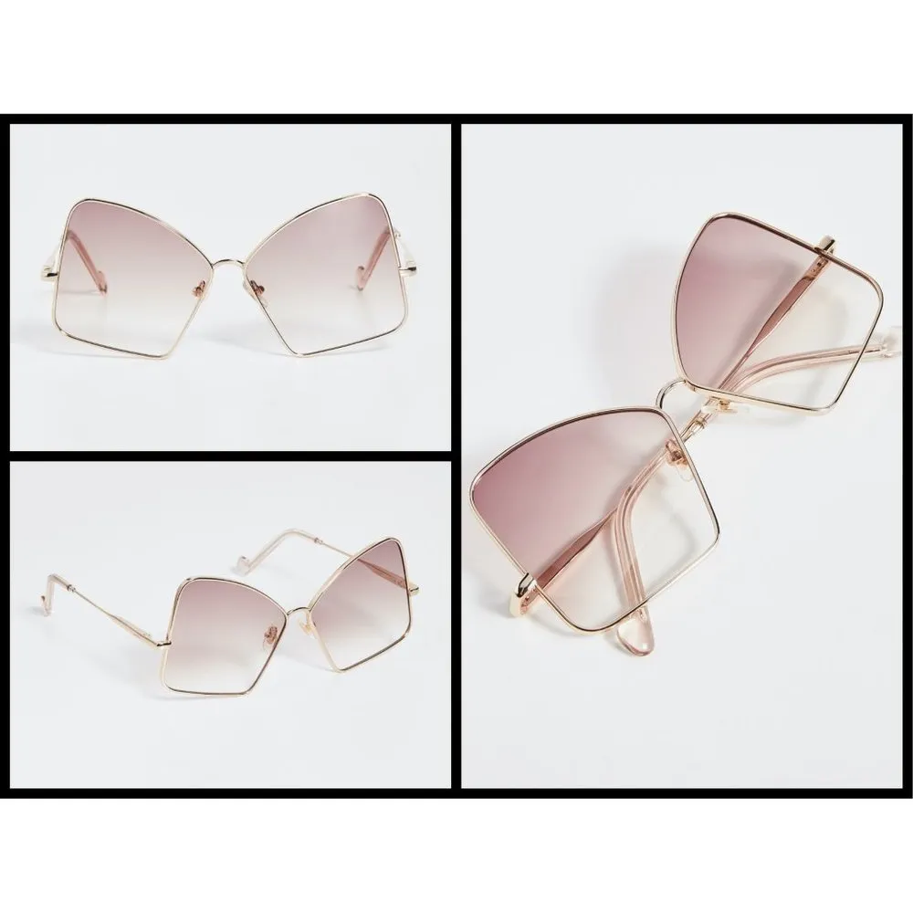 đź’•ZIMMERMANNđź’• Empire Butterfly Sunglasses ~ Rose Gold Brown Gradient NWT - Image 4