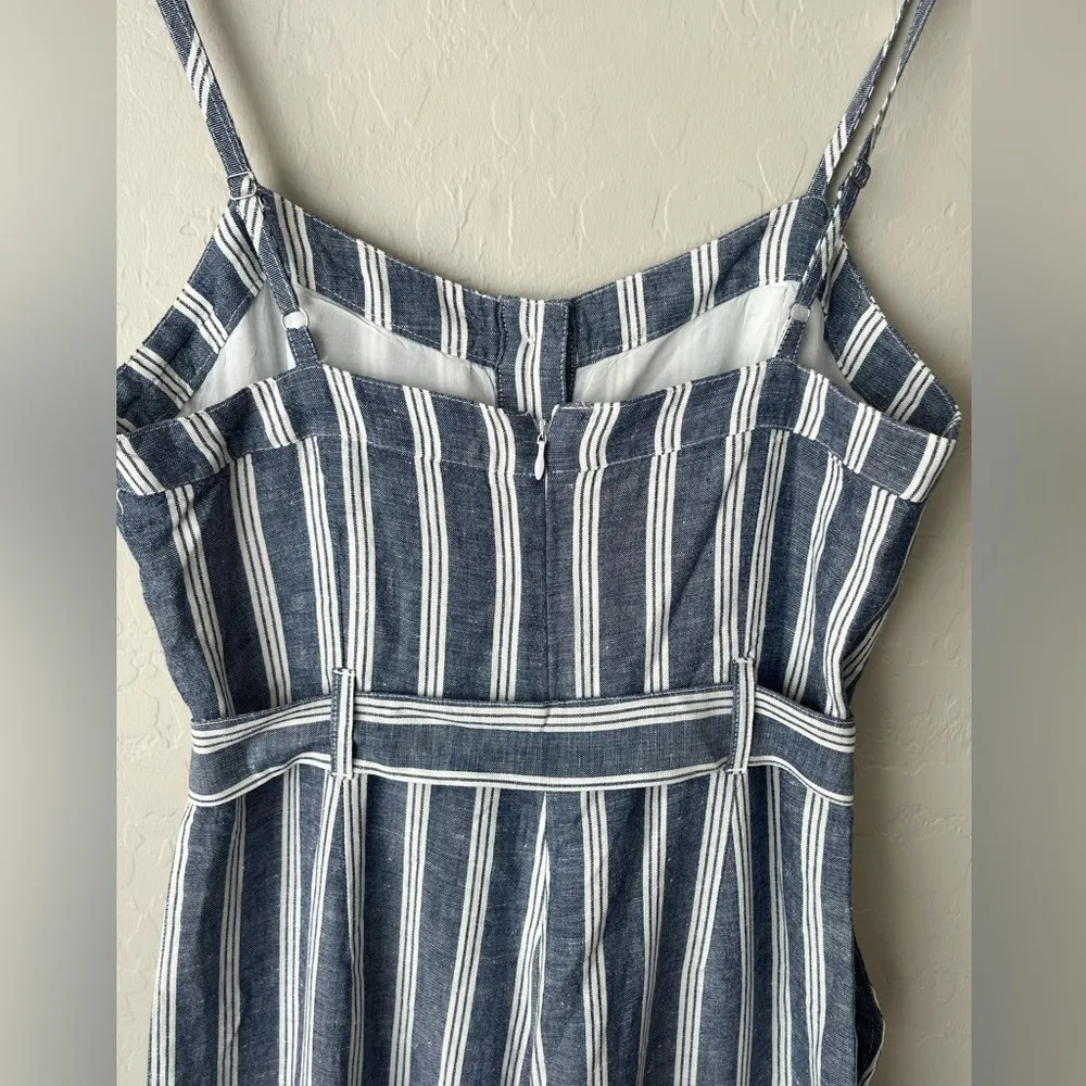 Rails Harper linen blend striped jumpsuit medium - Image 6
