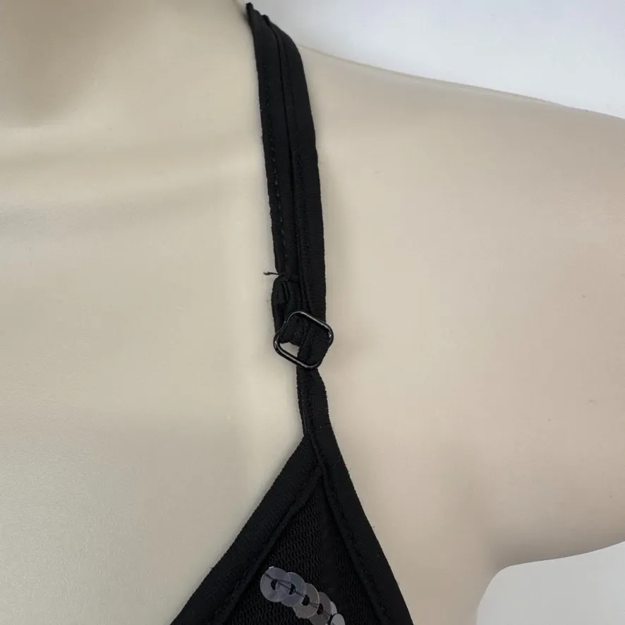 Vintage Y2K Express Whimsigoth Fairy Dress Womens Small Black Sequin Festive - Image 5