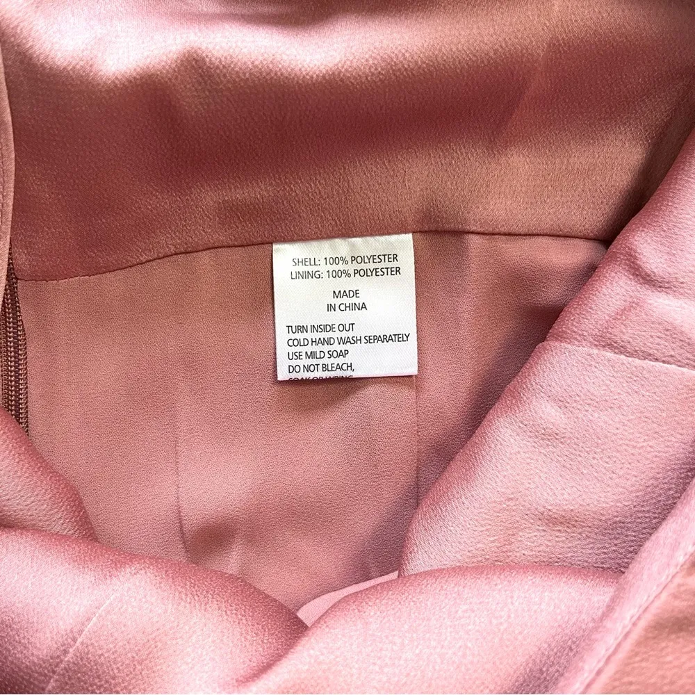 Luxe Halter Frill Tulip Hem Cocktail Dress in Rosé Size 4 - Image 9