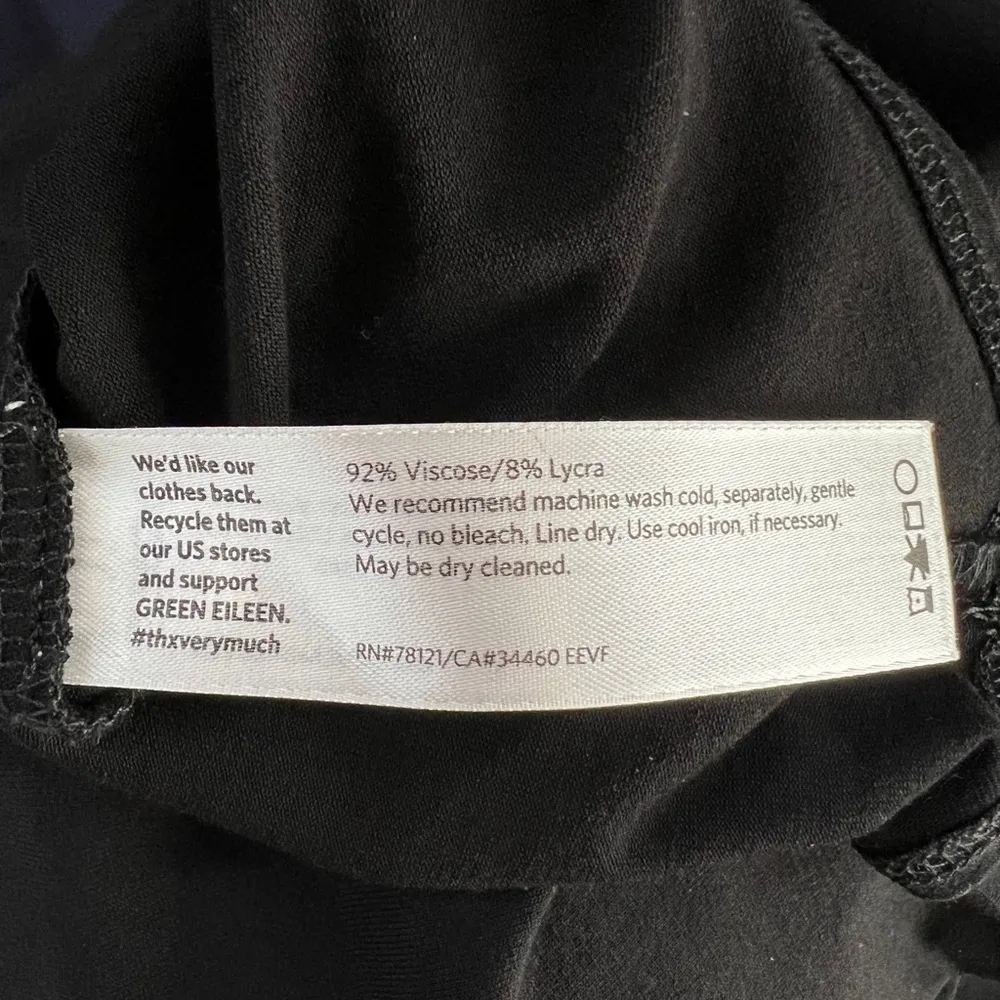 EILEEN FISHER Black Scoop Neck Tunic Dress Half Sleeve Viscose Jersey Size Large - Image 5