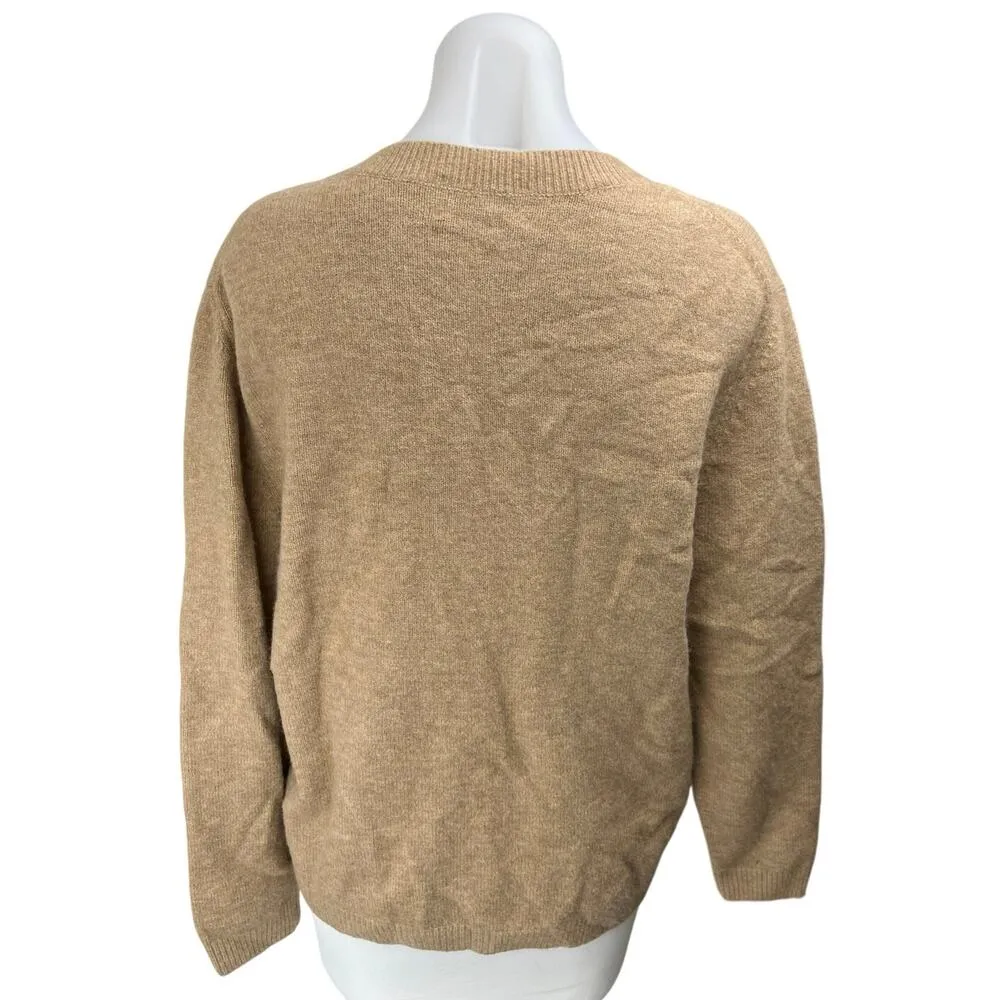 Aritzia Wilfred Brown V Neck Pocket Button Down Cardigan Sweater Top Size M - Image 2