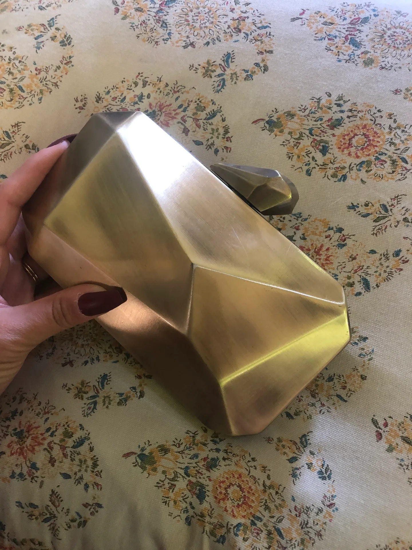 Amazon Bronze Metal Abstract Clutch - Image 4