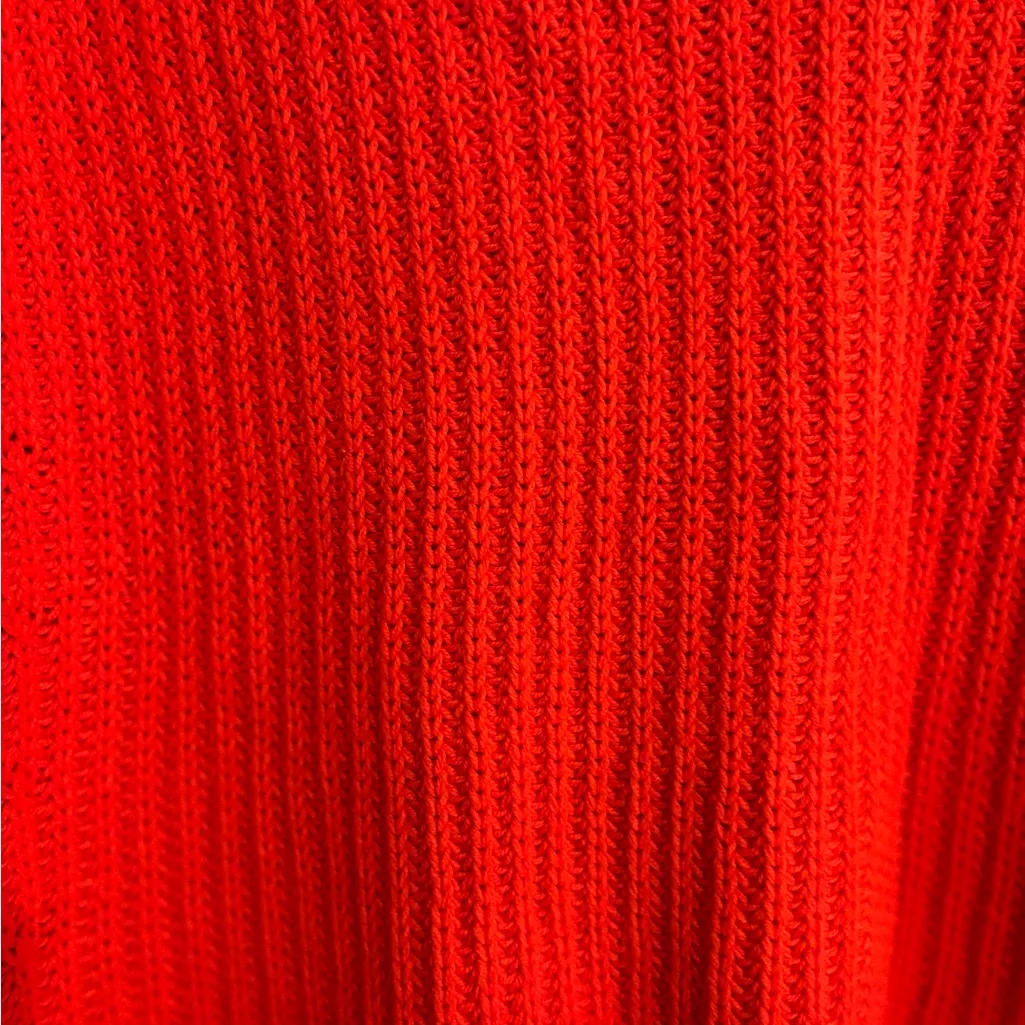 CAbi Oversized Knit Ruby Pullover Short Sleeve Sweater | Red / Orange | S - Image 8