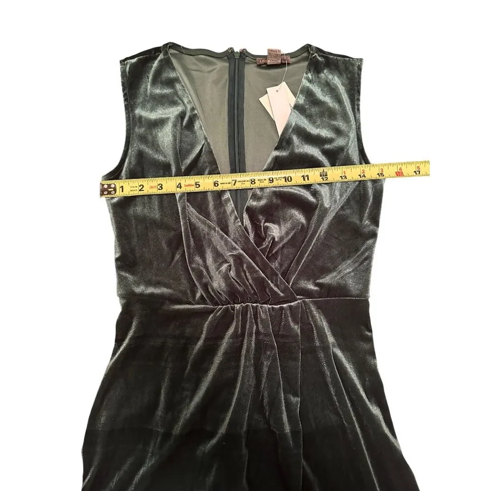 Love By Design Emerald Green Velvet Twist Front Maxi Dress Sleeveless Sz S - Image 7