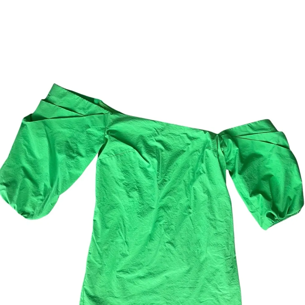 Mare Mare X Free People Carlie Tunic Puff Sleeve Asymmetric Green Mini Dress S - Image 4