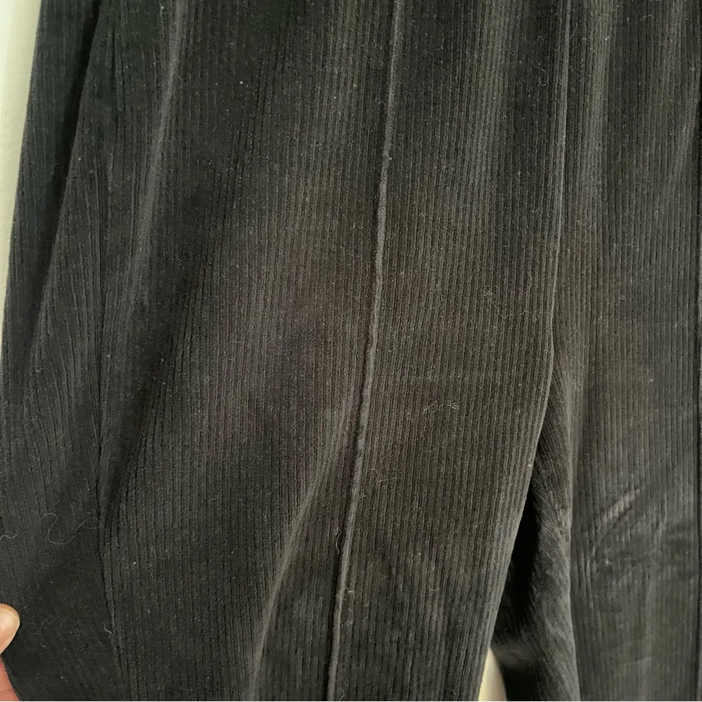 Aerie Black Velvet Corduroy Flare Wide Leg Pants Stretchy Pull On Comfy Small - Image 5