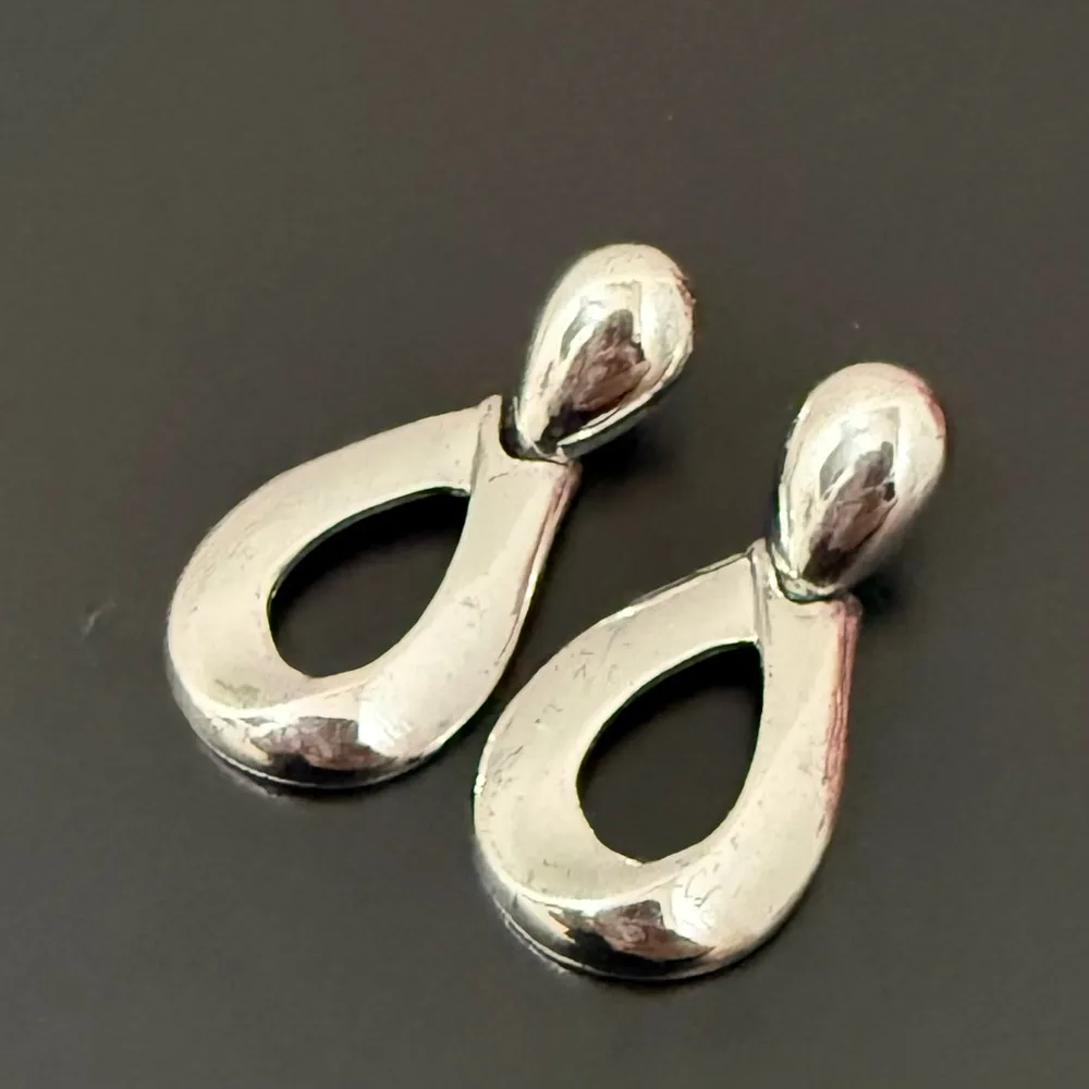GIVENCHY Signed Silver-tone Doorknocker Statement Earrings 13g. - Image 4
