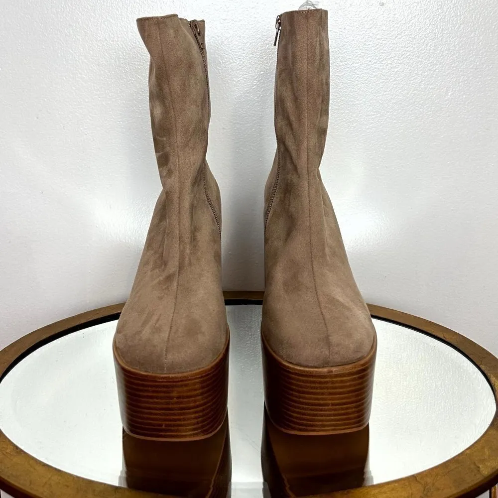 JEFFREY CAMPBELL Mexique Platform Bootie in Taupe Suede Tan Size US 9.5 - Image 3