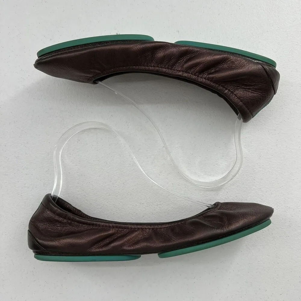 Tieks Sz 8 Ballet Flat Rasberry Truffle Brown Metallic Leather By Gavrieli RARE - Image 3