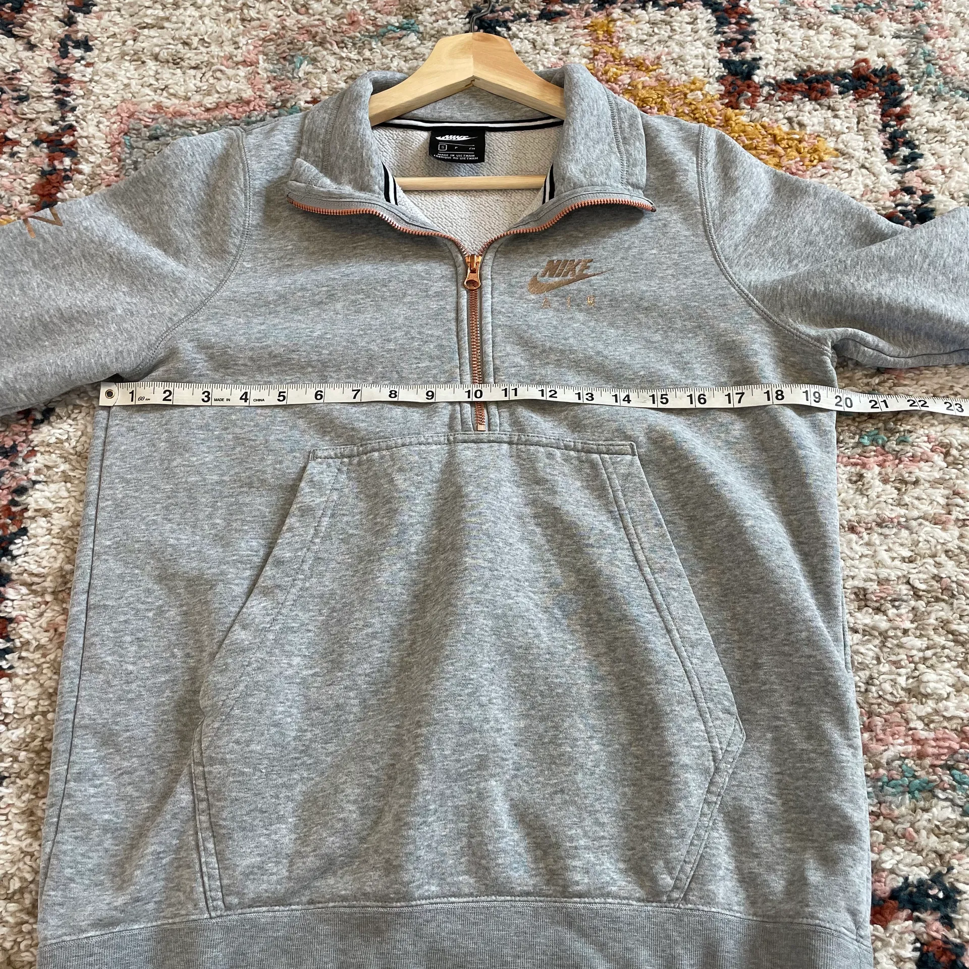Nike Air gray half zip collared sweatshirt - Image 6