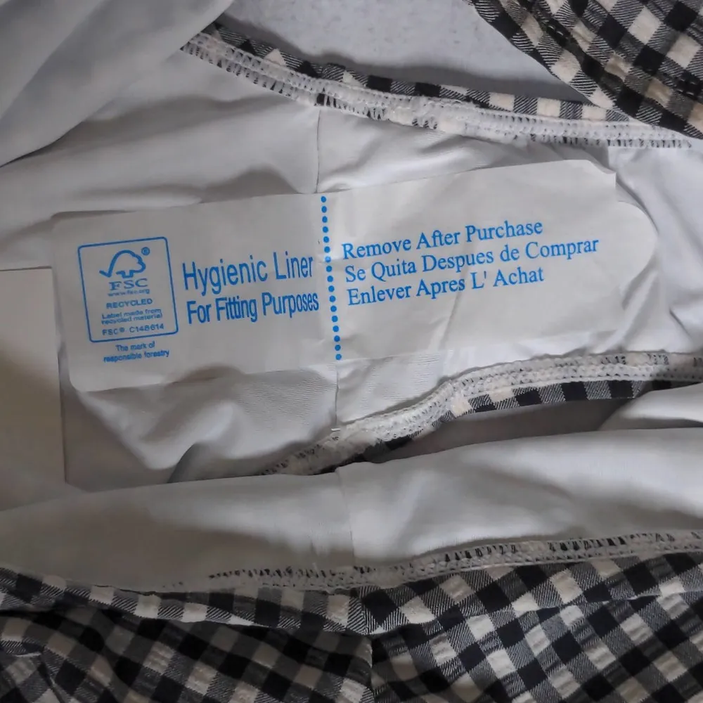 Andie Swim The Skirt Skirted Bikini Bottoms Black and White Gingham Plaid XS - Image 5