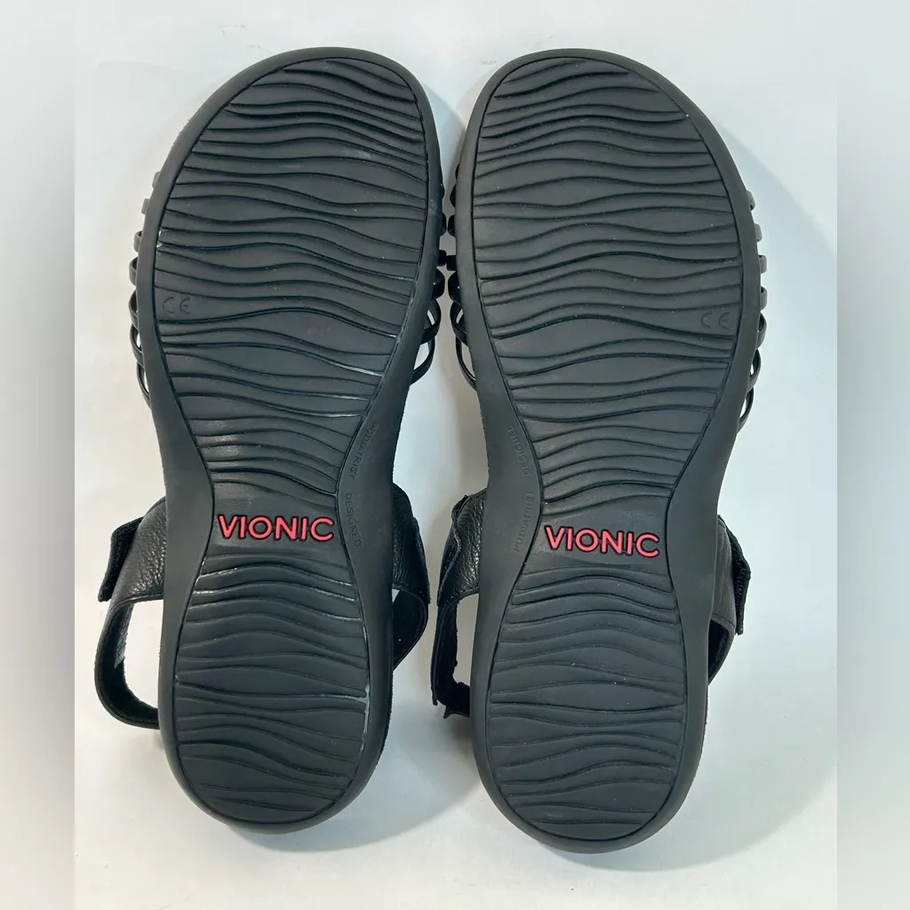 Vionic Talulah Black Leather Strappy Sandal size 8 - Image 10