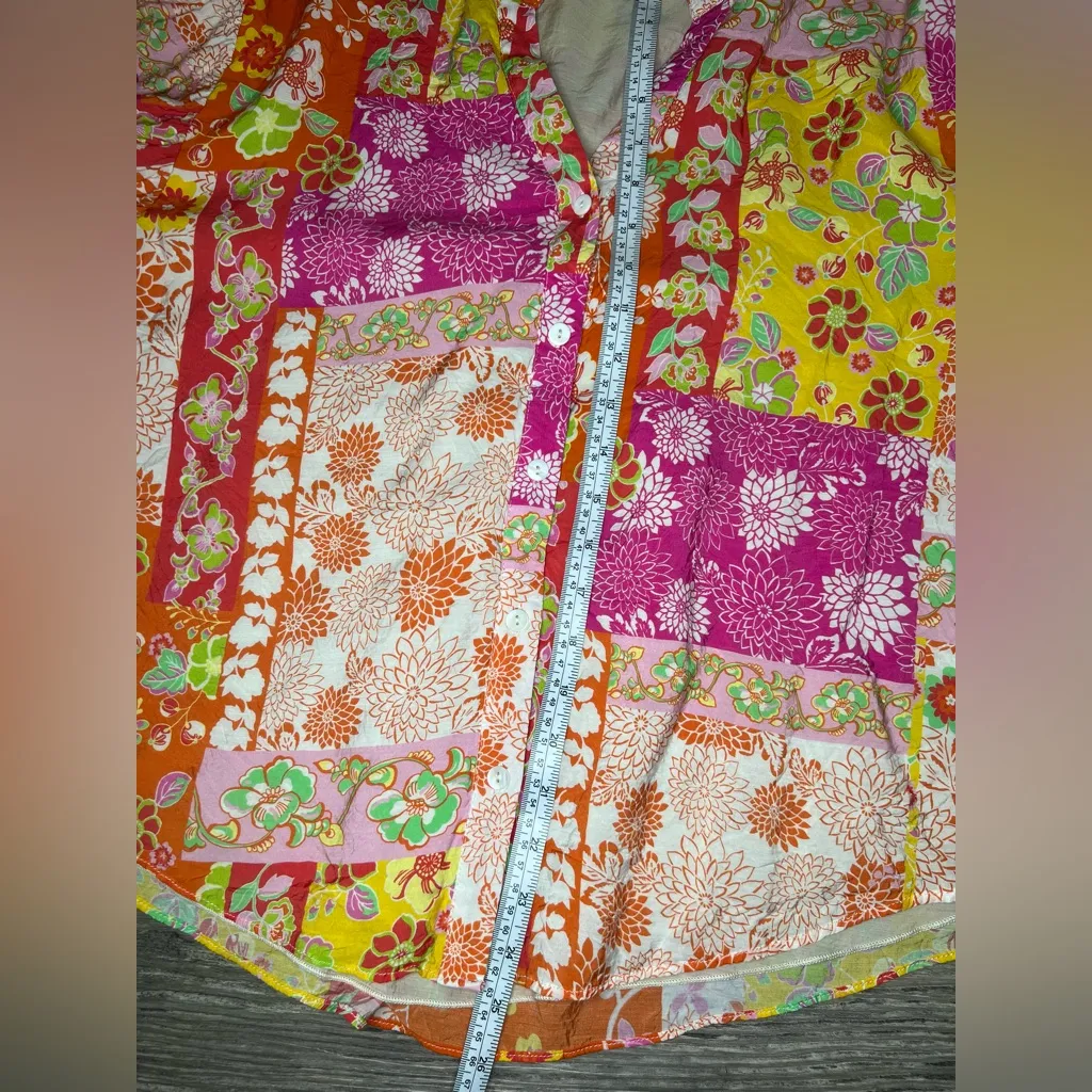 Fate Colorful Floral Blouse size medium Pink - Image 14