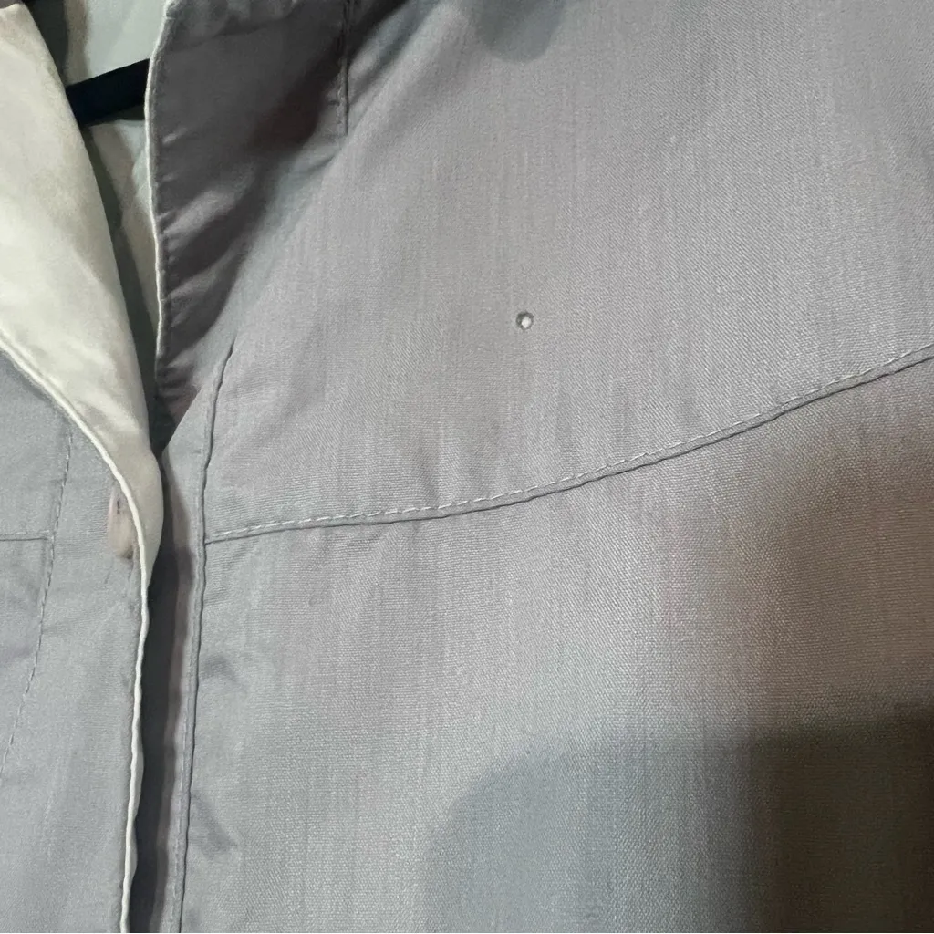 London Fog Car Jacket Coat Raincoat Size 24.5 Grey Gray Lightweight Thin Flaw - Image 5