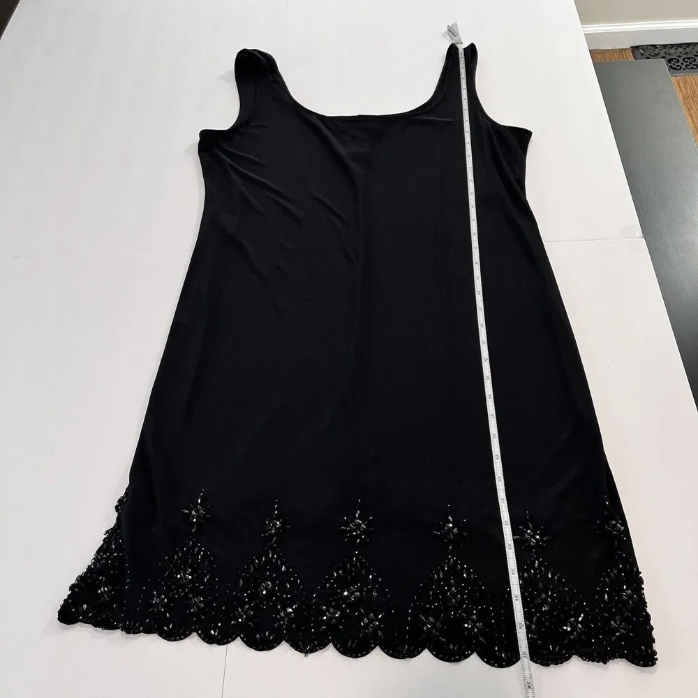 NWT Alex‎ Evenings Black Beaded Scalloped Two Piece Midi Stretch Dress Size 16 - Image 13