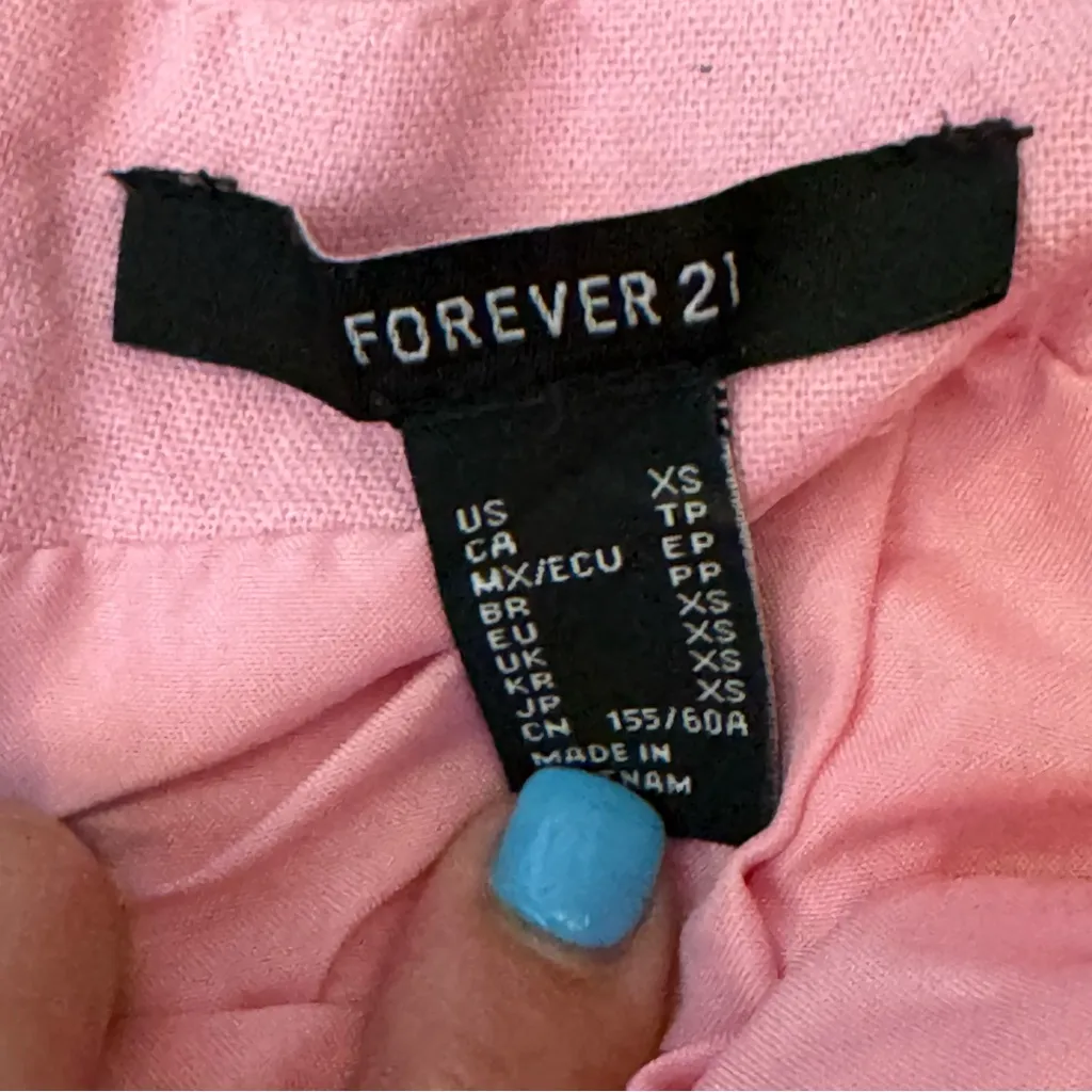 Forever 21 bubblegum pink linen pleated mini skirt sz XS - Image 3
