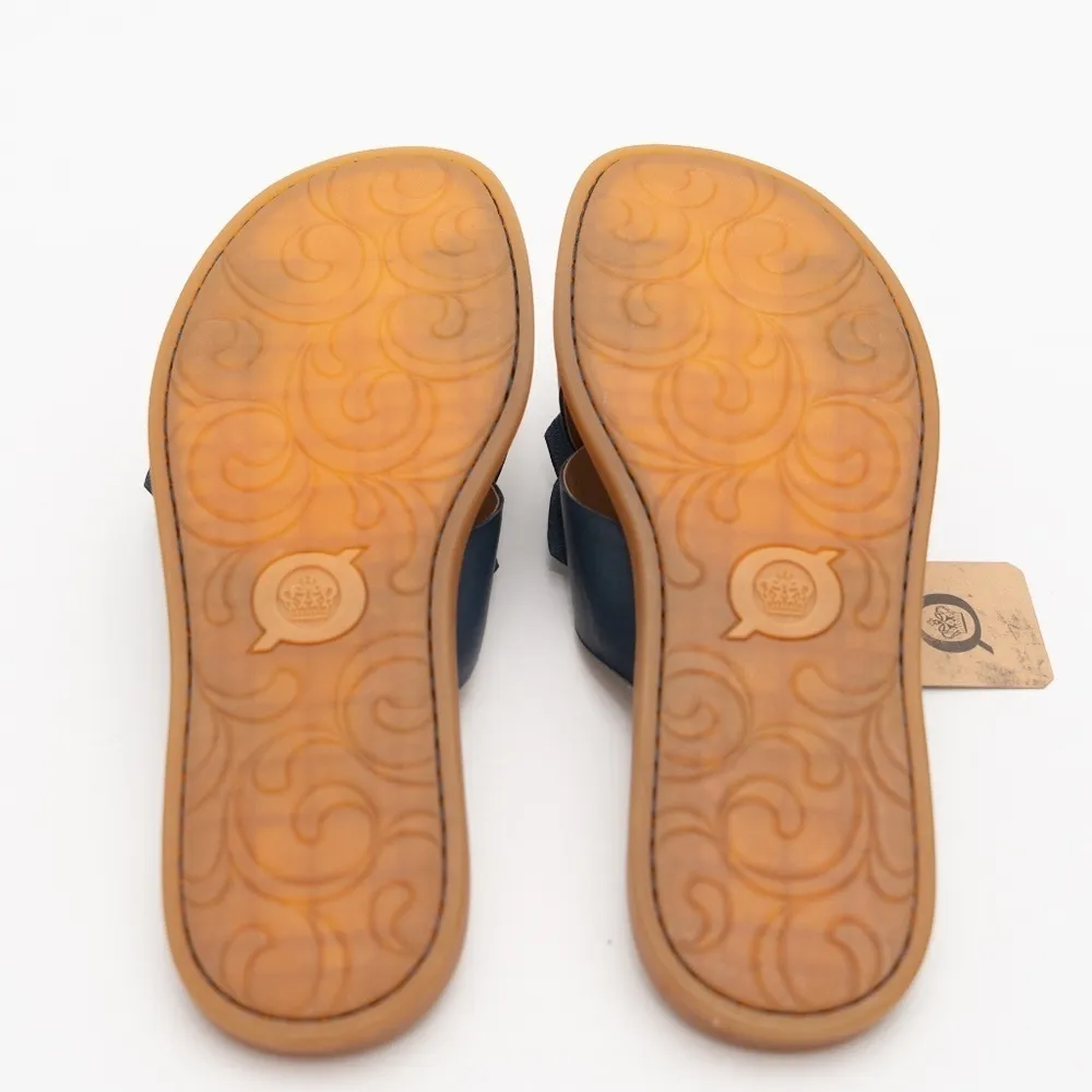 Born Azalea Leather Floral Sandal Blue Size 7 - Image 3