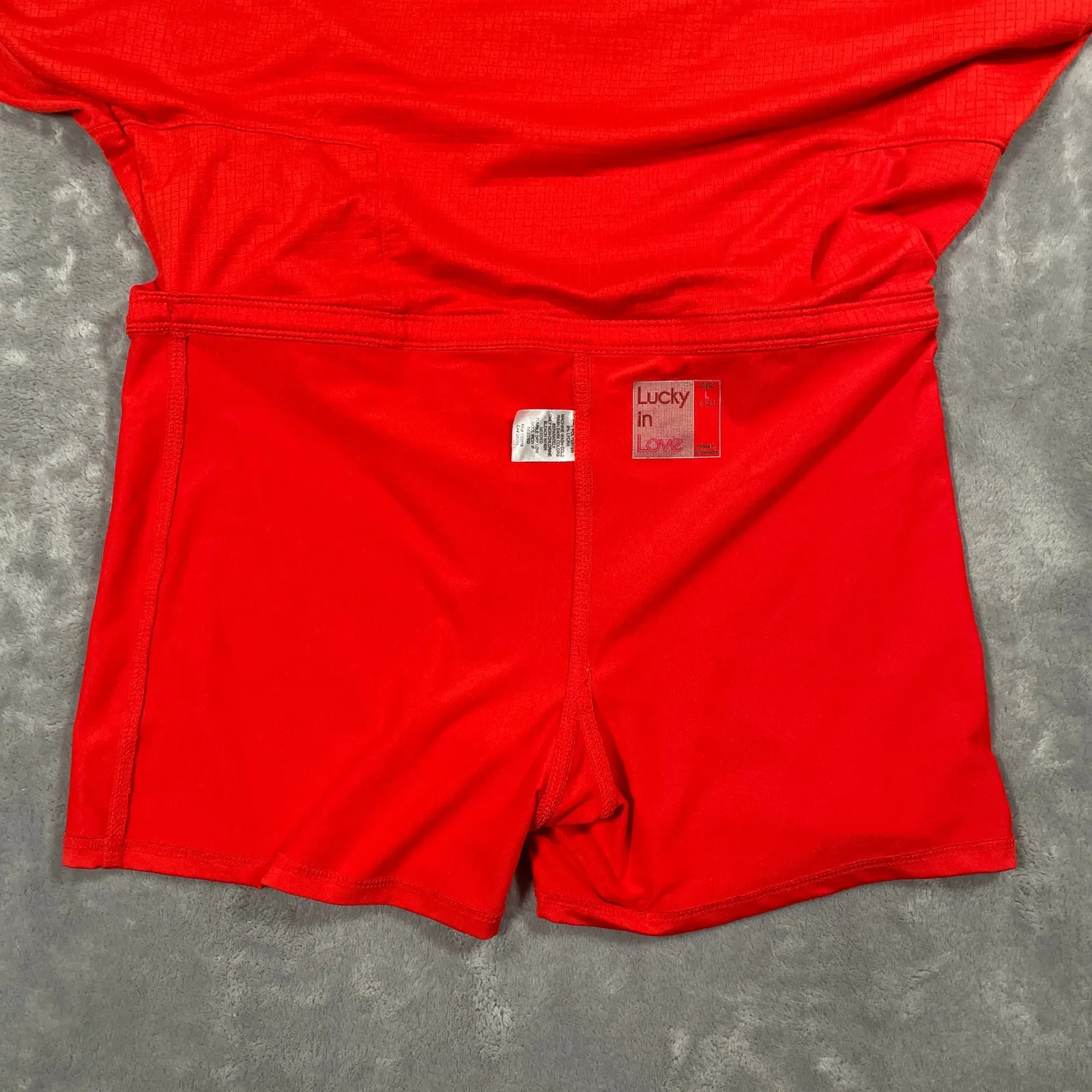 Lucky in Love Skort Large Red Pickleball Tennis Activewear Sporty Athleisure - Image 5