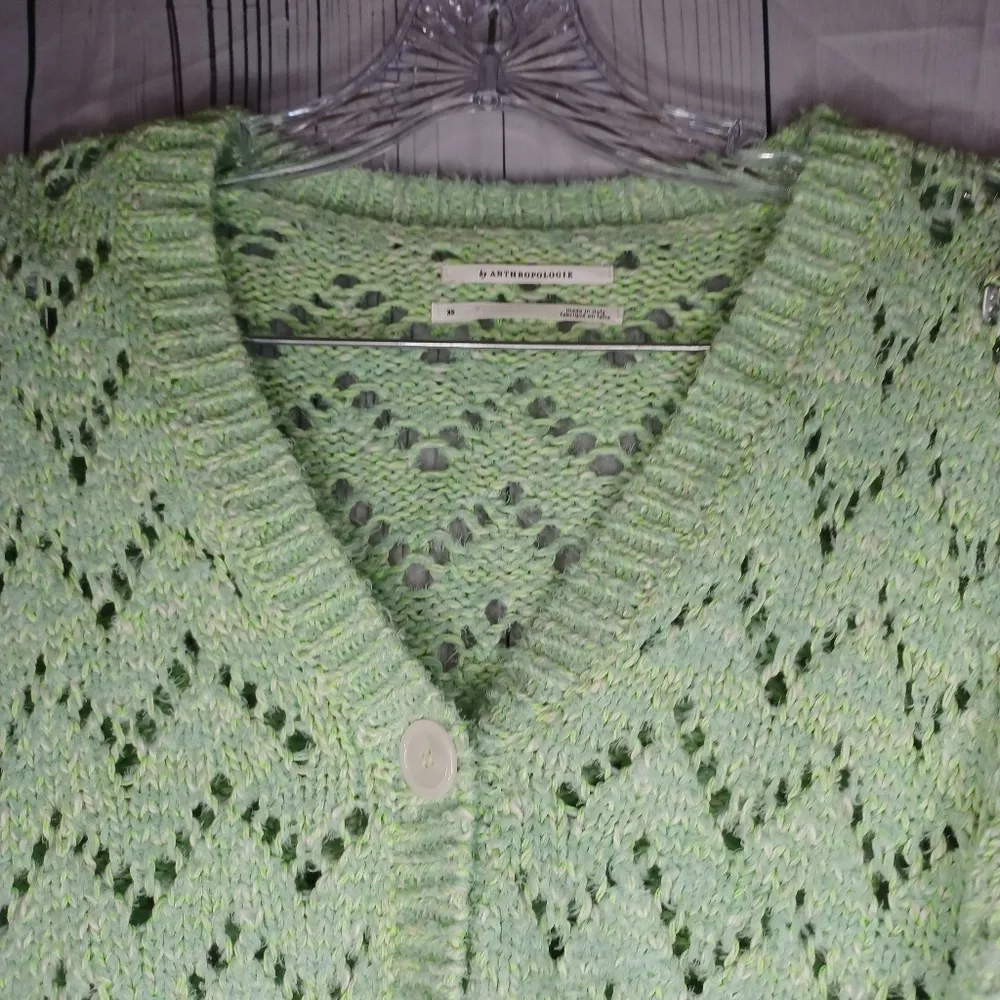 Anthropologie Open Stitch Mini Boho Button-Front Cardigan Sweater - Image 3