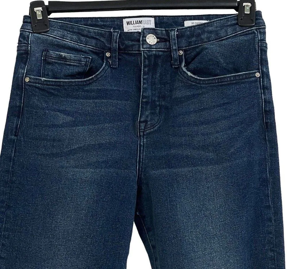 William Rast Juniors SZ 27 So Cheeky Jeans Whiskered Pockets High-Rise Stretch - Image 2
