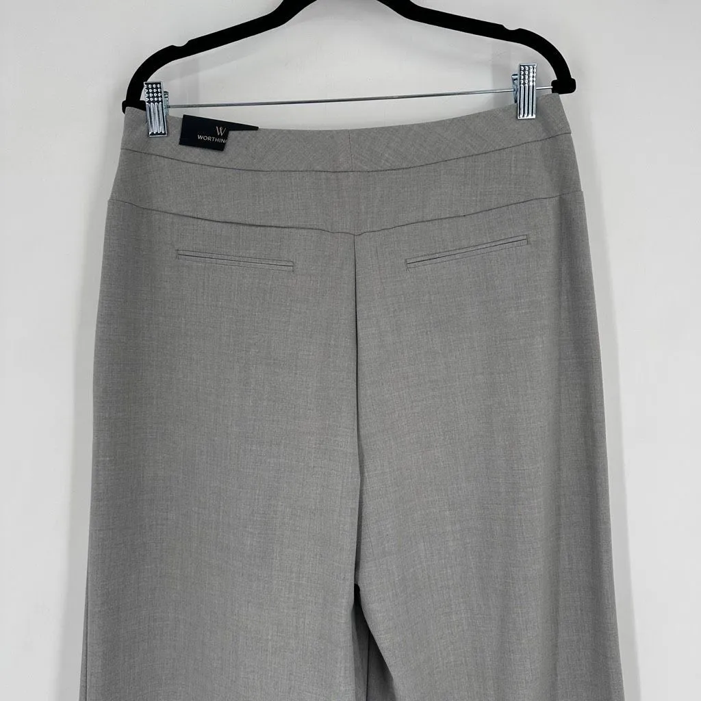 Worthington NWT Womens Wide Leg Trouser Pants Size 12 Hi Rise Gray Pleated Front - Image 6