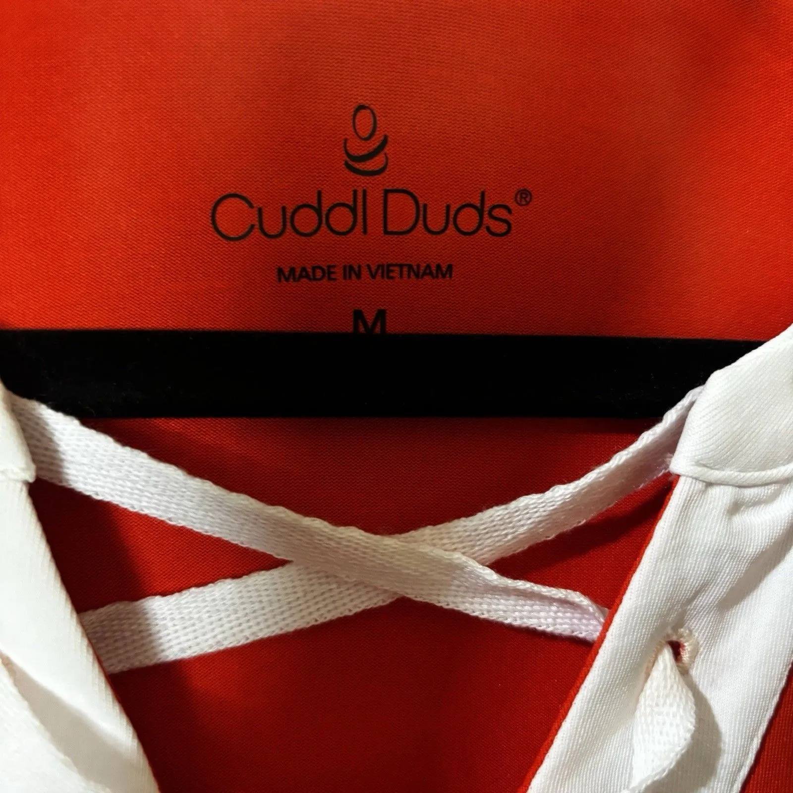 Cuddl Duds Midi Dress Women Medium Orange White Stretch Pullover - Image 6