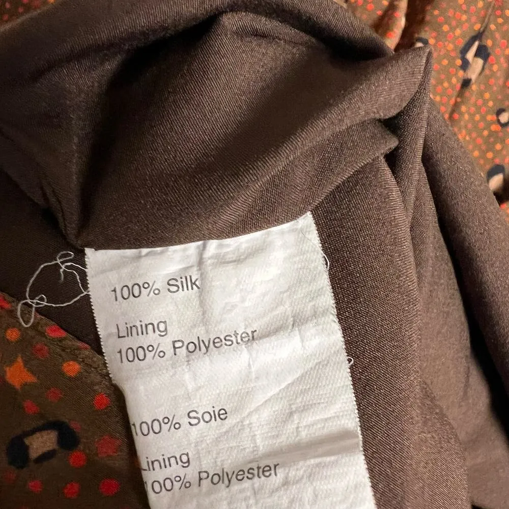 Slate + Willow Rust Brown Leopard Animal Print Silk Faux Wrap Mini Dress Size 6 - Image 14