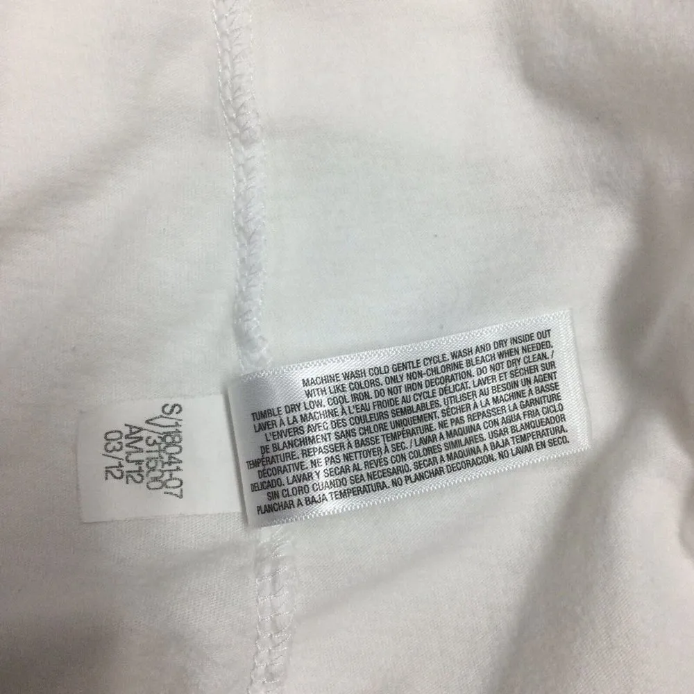 Old Navy Womens Patriotic July 4th Heart T-shirt Size M White Graphic Tee Stars - Image 6