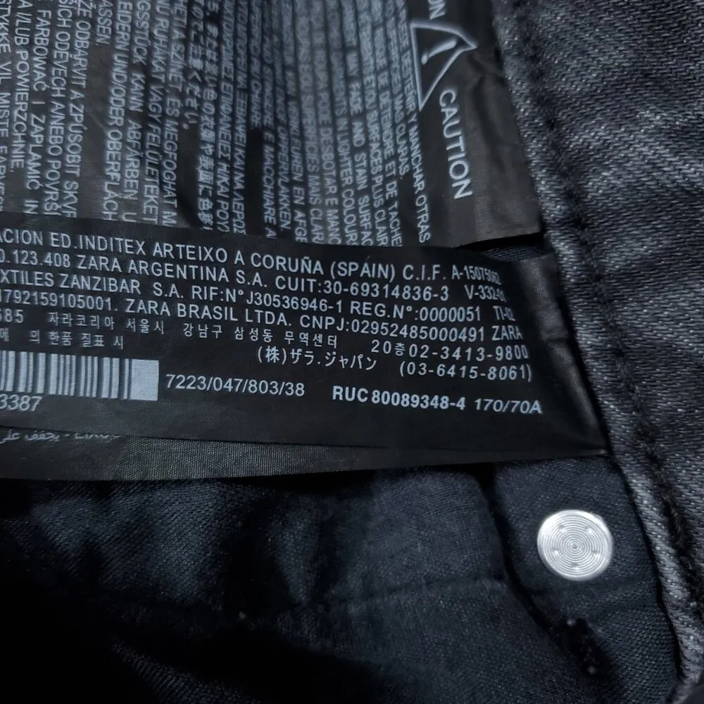 Zara Signature 90s Wide Leg Jeans Gray Denim High Rise US Size 6 EU 38 Slim Fit - Image 7