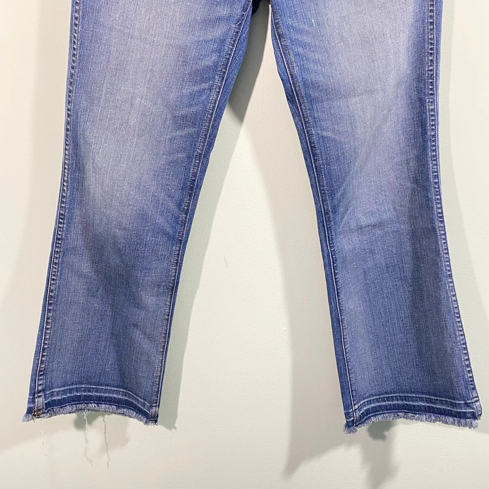 Point Sur J Crew Women Blue Raw Hem Ankle 10" Demi Boot Jeans Size 29 - Image 5