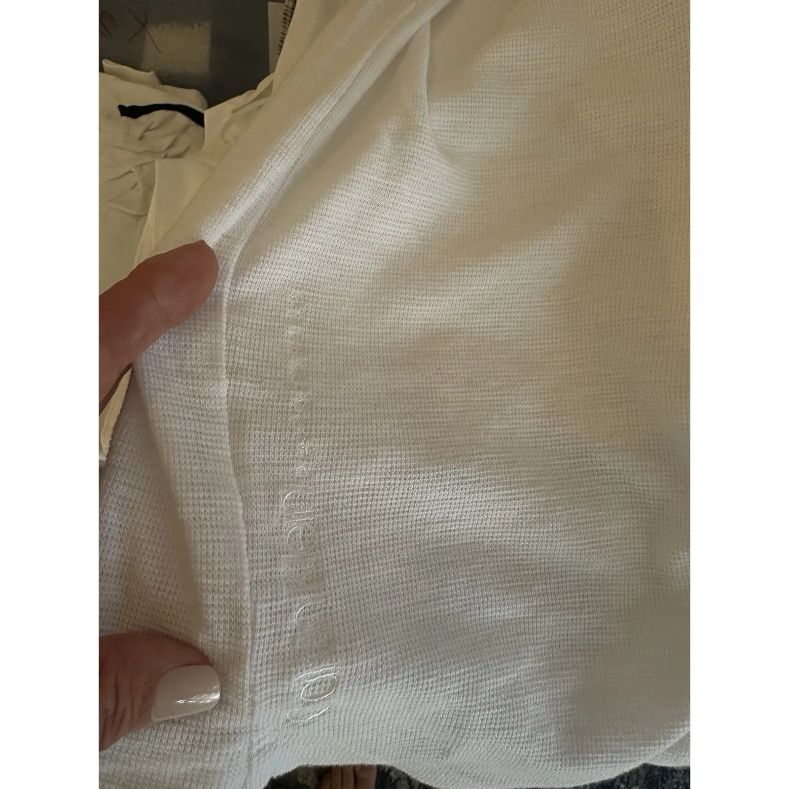 Calvin Klein Performance Top Waffle Knit Thermal Long Sleeve White Women’s XL - Image 5