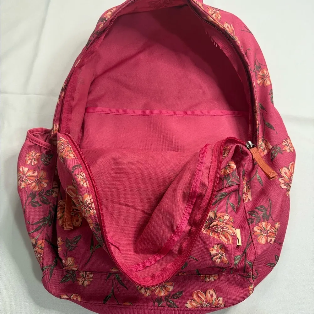Hollister Pink and Orange Backpack Vibrant Floral‎ Design - Image 2