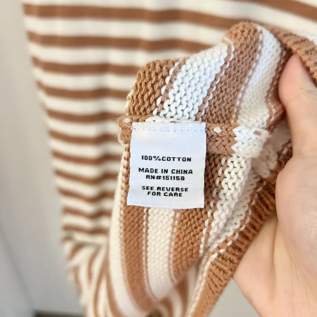 525 America Raya Stripe Polo Knit Sweater Dress in Walnut Multi Size M LIKE NEW - Image 9