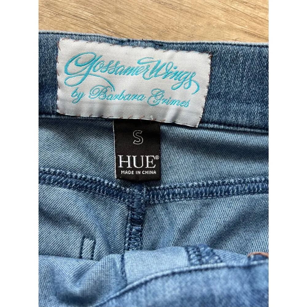 Gossamer Wings Barbara Grimes Santa Fe Embellished Denim Leggings Suede Lace S Blue Size 4 - Image 5