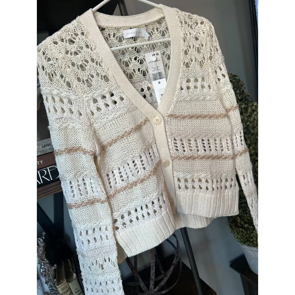 Jonathan Simkhai Joyce Cardigan Bone Multi Womens Size Medium Tan - Image 7