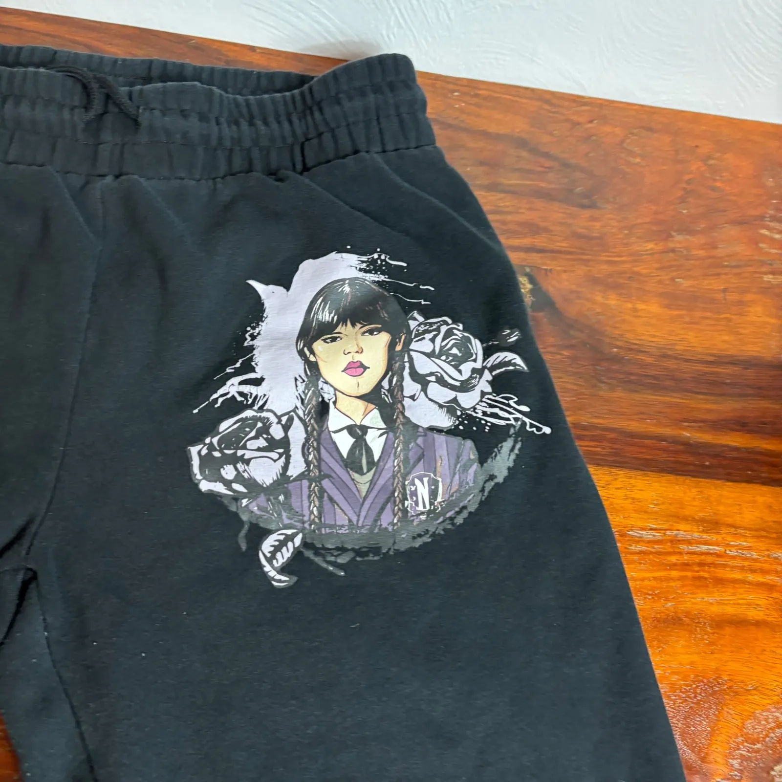 Wednesday Addams Nevermore Academy Black Sweatpants Joggers M 8 10 Size undefined - Image 5