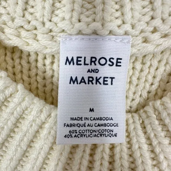 Melrose and Market Nordstrom Women's Cream Sweater Vest‎ Tank Preppy Casual NWT - Image 5