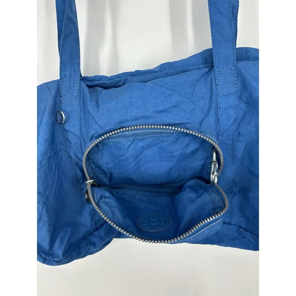 Kipling Overnight Travel Duffle Bag Lightweight Carry On Blue Zipper Pockets - Image 5