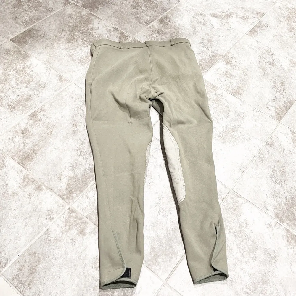 Impact Equestrian Women’s Mid Rise Riding Pants Stretchy Zip Closure Size 28/6 Tan - Image 2