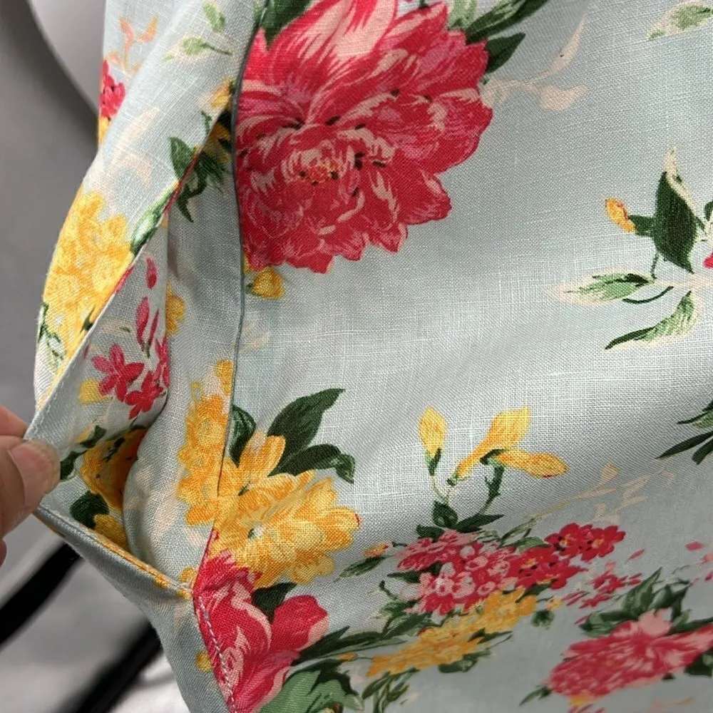 Cynthia Rowley floral with pockets 100% linen dress size 12 - Image 5