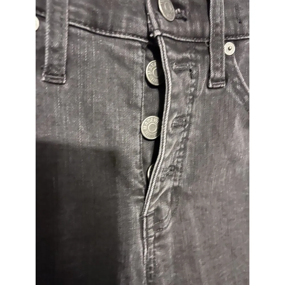 Madewell Jeans Womens Size 25 Black 10" High Rise Skinny Button Fly 25x27 - Image 6