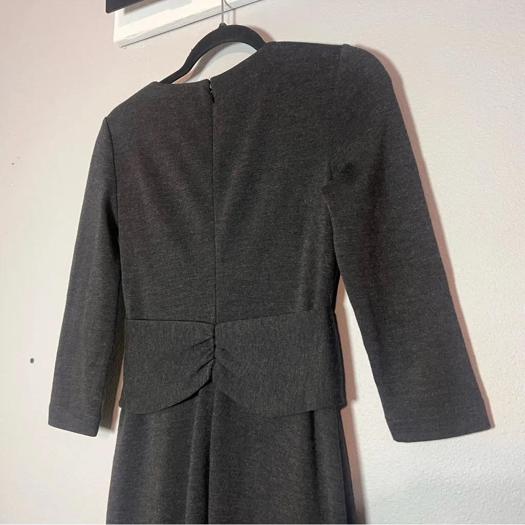 Lafayette 148 Dress Virgin Wool Charcoal Grey Gray Size P Small Flaws - Image 8