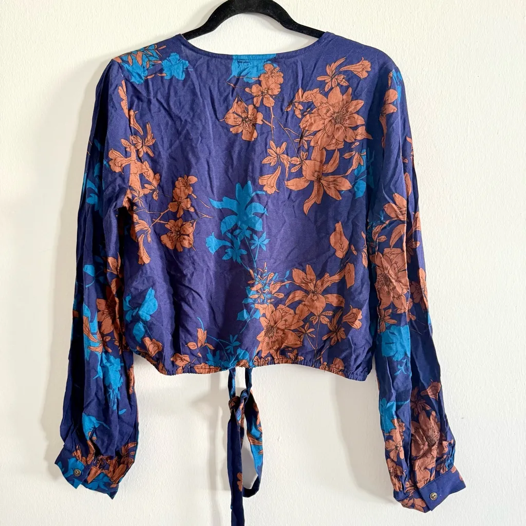 Floral V-Neck Button-Up Blouse - Image 2