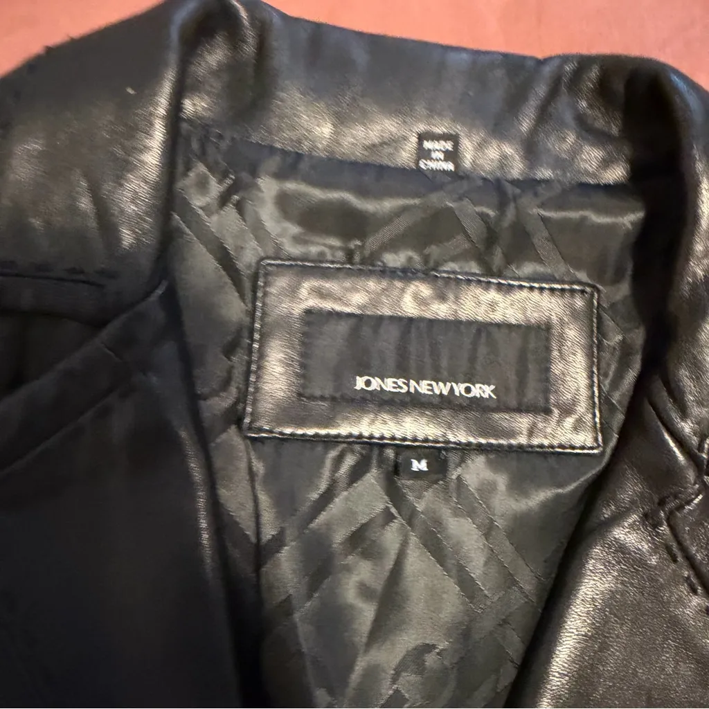Jones New York Black Leather Jacket - Image 2